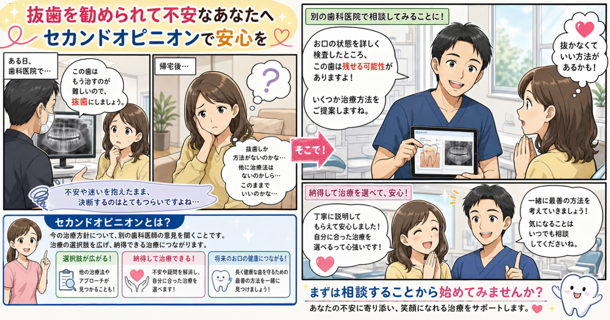 本当に抜くべき？抜歯を勧められた方のセカンドオピニオンと選択肢
